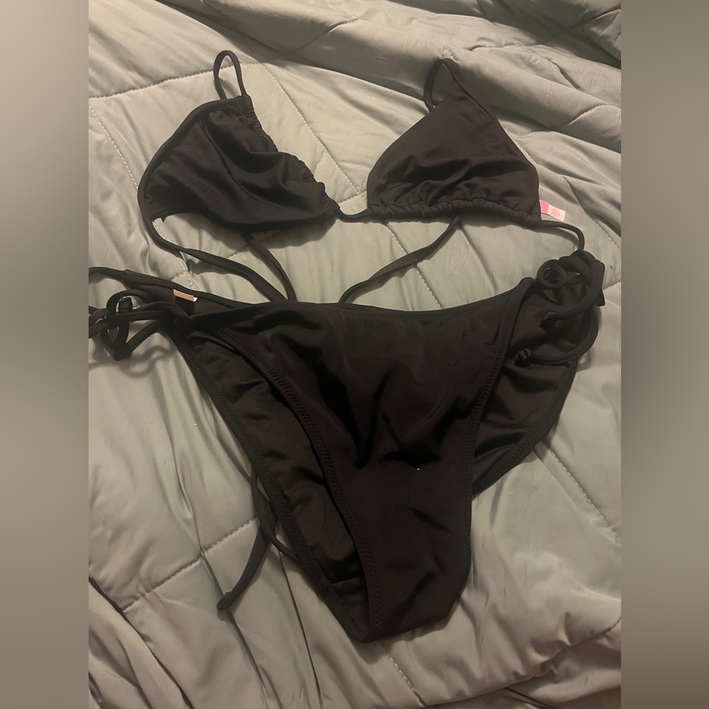 Black Triangle Bikini Set Victoria’s Secret euc
